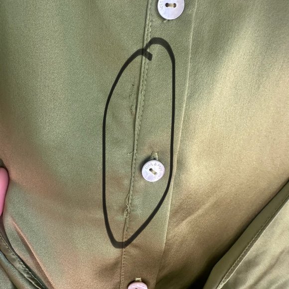 ❌SOLD❌Cinq a sept jacey green silk button down faux wrap dress FINAL PRICE - Picture 7 of 13